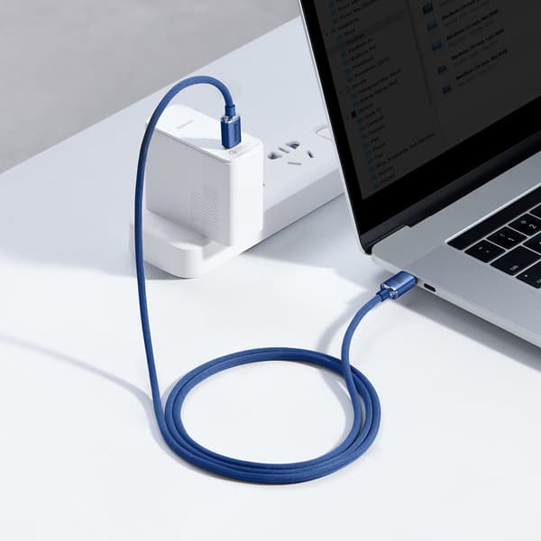 Kabel för snabbladdning och dataöverföring USB-C USB-C 100W 1,2m blå