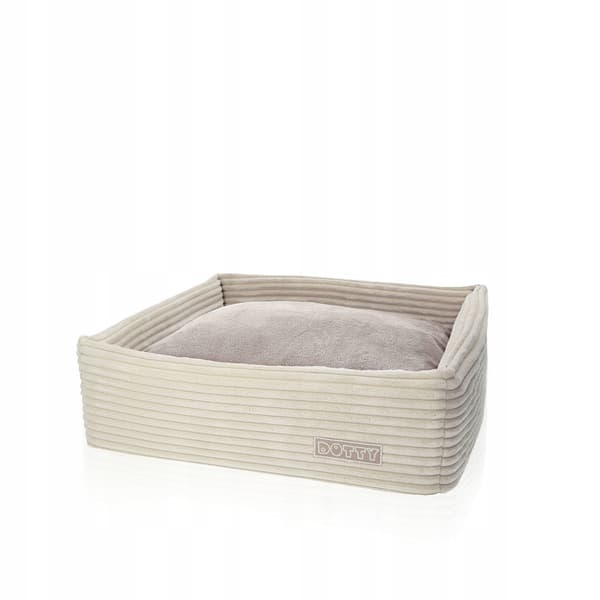 Hundeseng til katte, sofa til hunde, DOTTY - cremefarvet corduroy - M