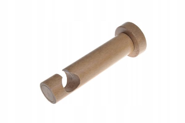 Enkel träkonsol för gardinstång, diameter 20 mm, bok, 2 st.