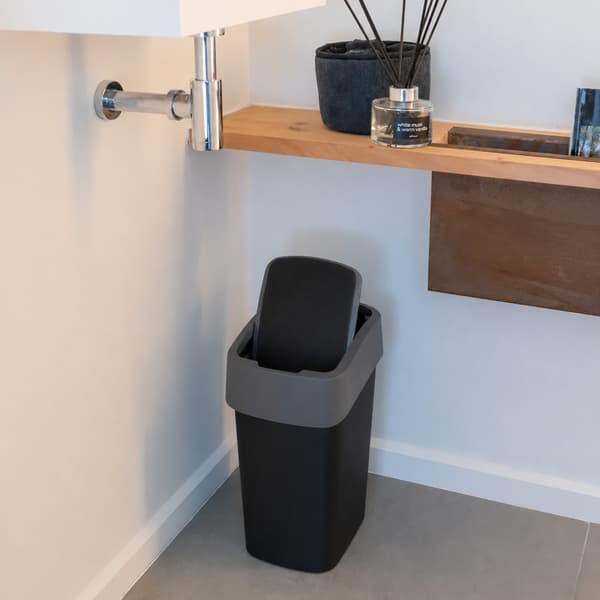 CURVER Flip Bin affaldsspand sort og sølv 9 l