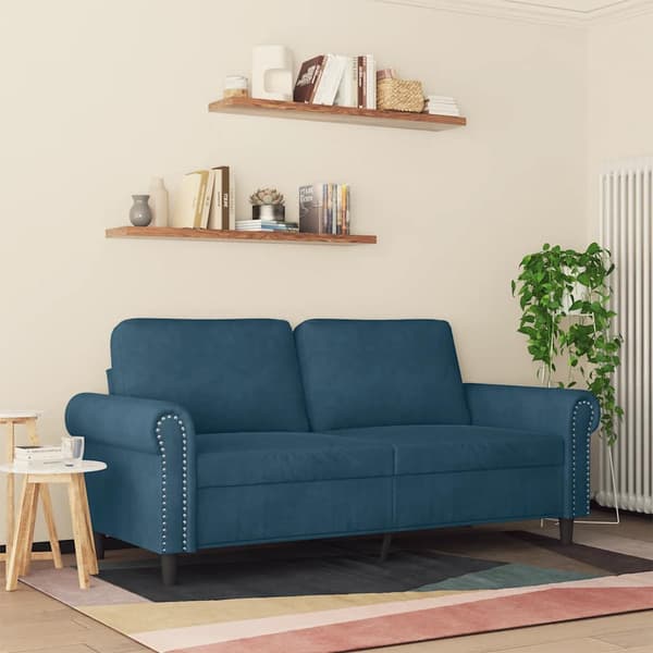 vidaXL 2-sitssoffa blå 140 cm klädd i sammet