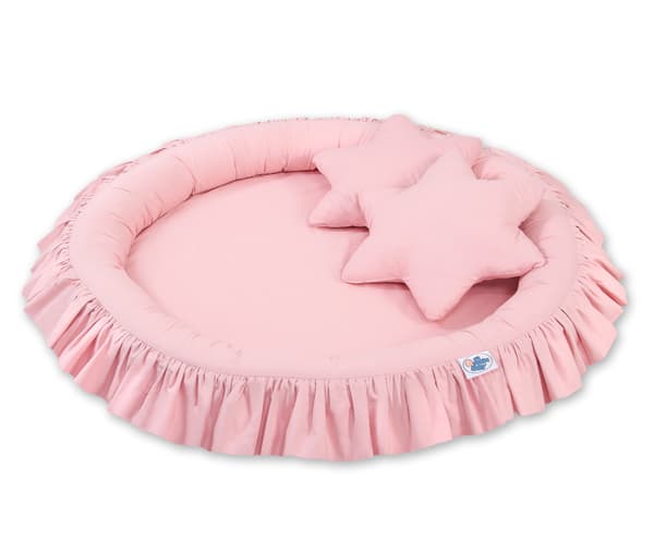 Rede med flæse - støvet pink