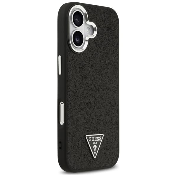 Guess Glitter Triangle Logo MagSafe-etui til iPhone 17, sort