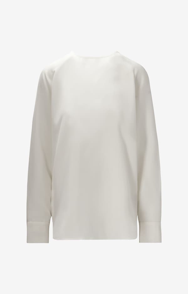 Ensfarvet bluse 42