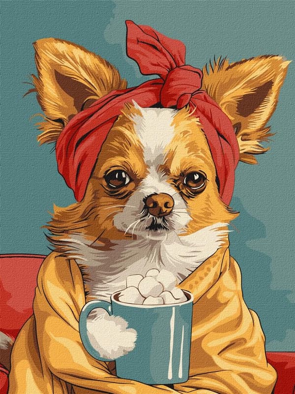 Maleri efter tal - Vidunderlig kaffe 30x40cm
