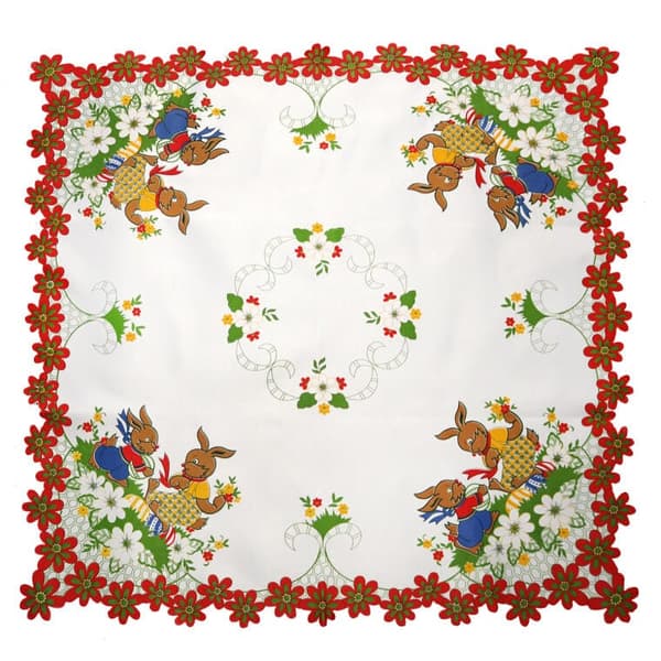 Pletresistent påskedug 85x85cm kaniner