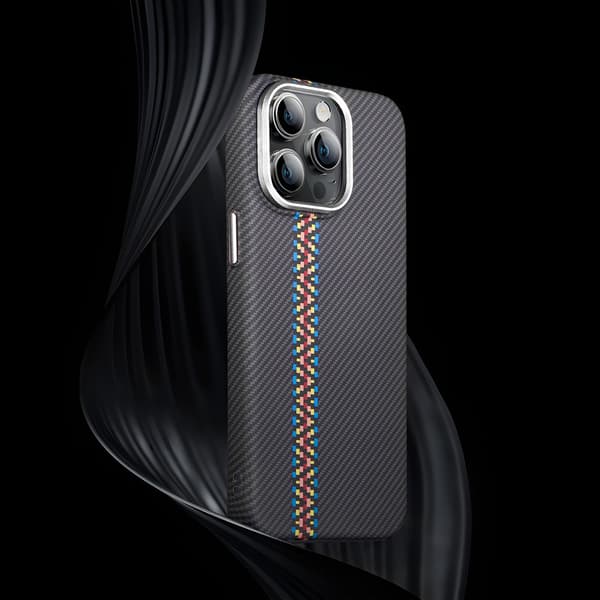 iPhone 15 Pro Max cover, kulfiber MagSafe, sort