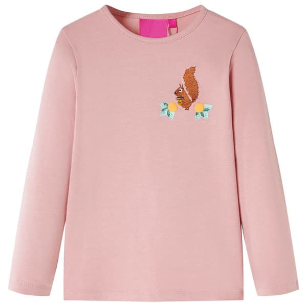 Børne langærmet T-shirt, lyserød, 104