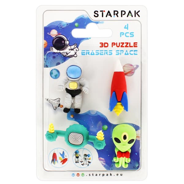 3D-palapeli avaruuspyyhekumi. 4 kpl.