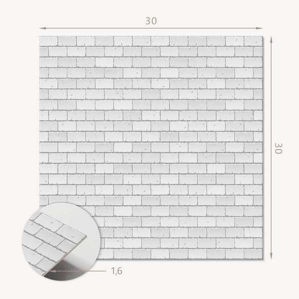 Nem montering af vinylflisesæt til murstensvæg 9x30x30 cm