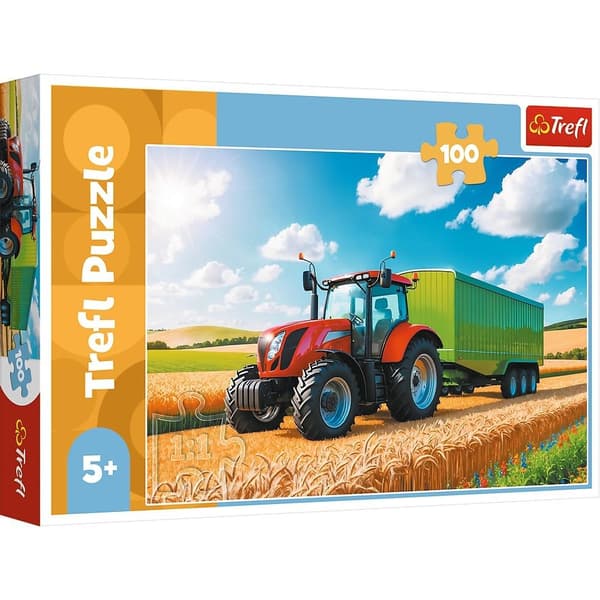 Pussel 100 Traktor med släpvagn TREFL