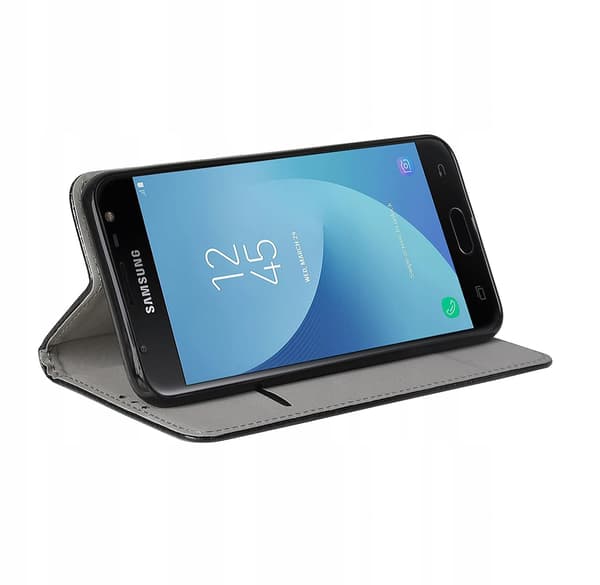 Etui til SAMSUNG GALAXY J3 2017 LUKKET SMART MAGNETETUIS SORT + GLAS