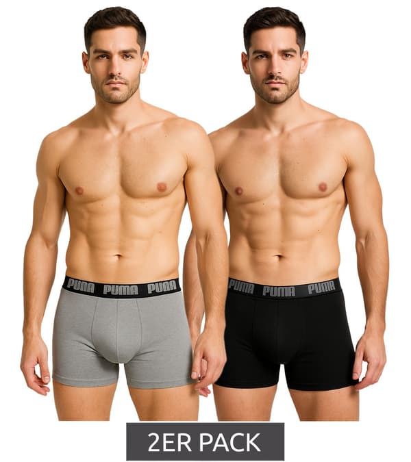 Puma Herr Basic Boxer 2-pack svartgrå [521015001 691] rM
