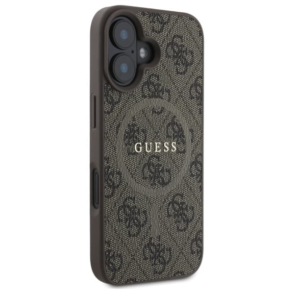 Guess 4G Ring Classic Logo MagSafe-etui til iPhone 16, brun