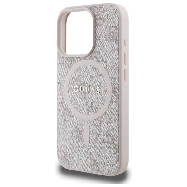 Guess 4G Ring Classic Logo MagSafe-etui til iPhone 16 Pro Max, lyserød