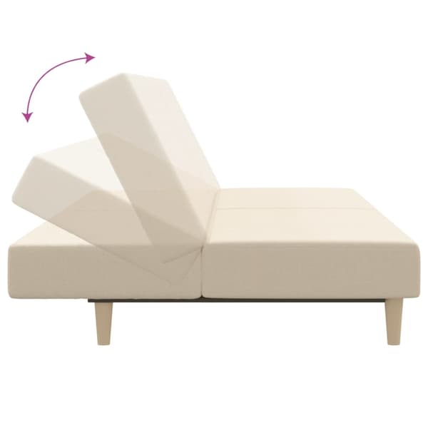 vidaXL 2-sits bäddsoffa, krämfärgad, klädd i tyg