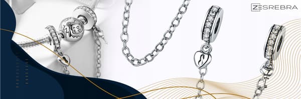 Charms Chain Security pr 925 hänge S925 pärla pärlor silver