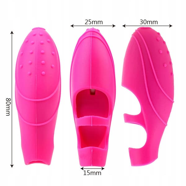 Silikonfingervibrator med prickar 100% vattentät rosa