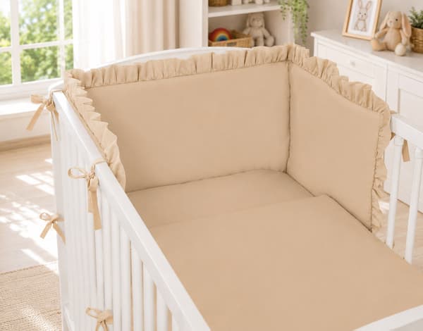 Universal sengesengseng med flæse - beige