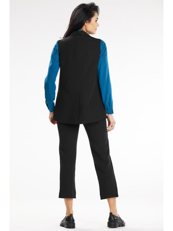 Elegant vest med sjalkrave, sort M