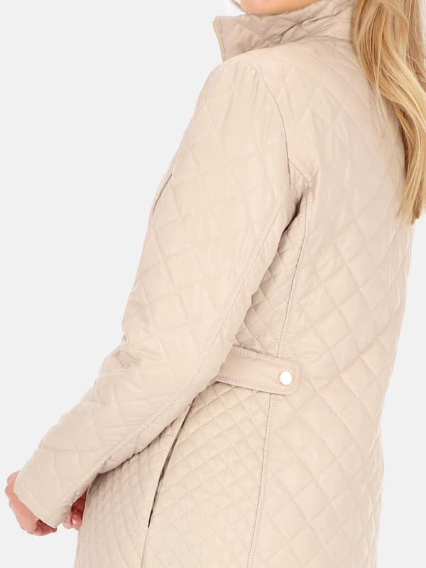 ELEGANT QUILTET DAME-OVERGANGSFRAKKE