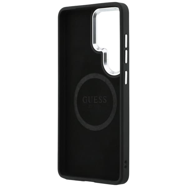 Guess Fixed Glitter Triangle MagSafe-etui til Galaxy S26 Ultra, sort