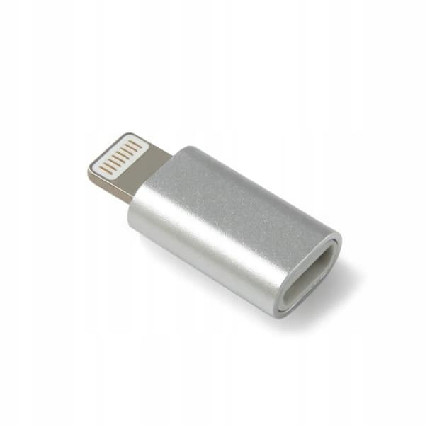 Omvendt micro USB - Lightning-adapter sølv