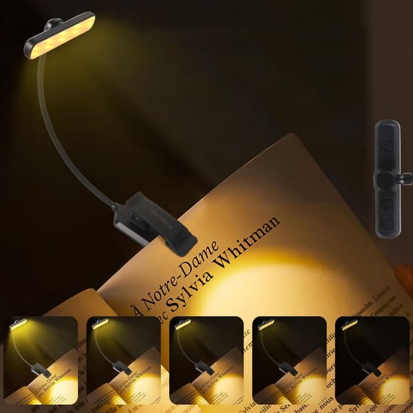 USB LED-natlampe til boglæsning med klips 24 LED'er 360°