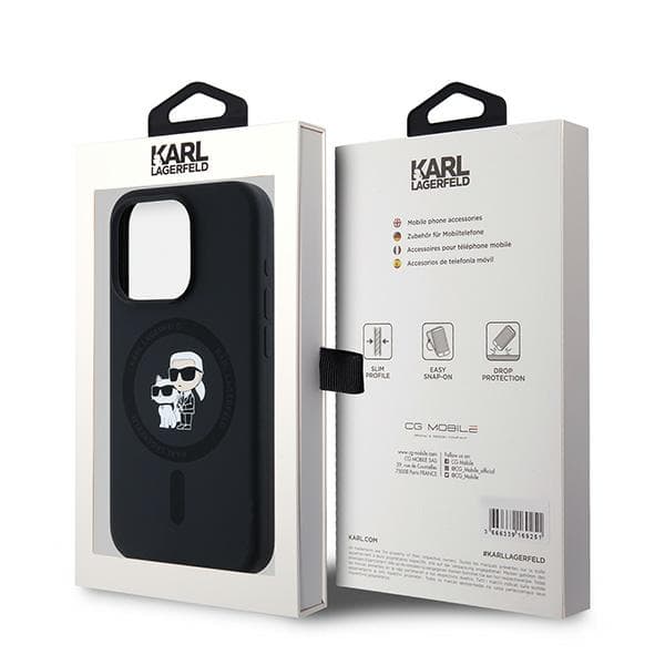 Karl Lagerfeld silikone Karl & Choupette MagSafe-etui til iPhone 15 Pro, sort
