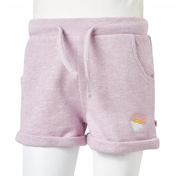 Børneshorts med snøre, lilla melange, 116