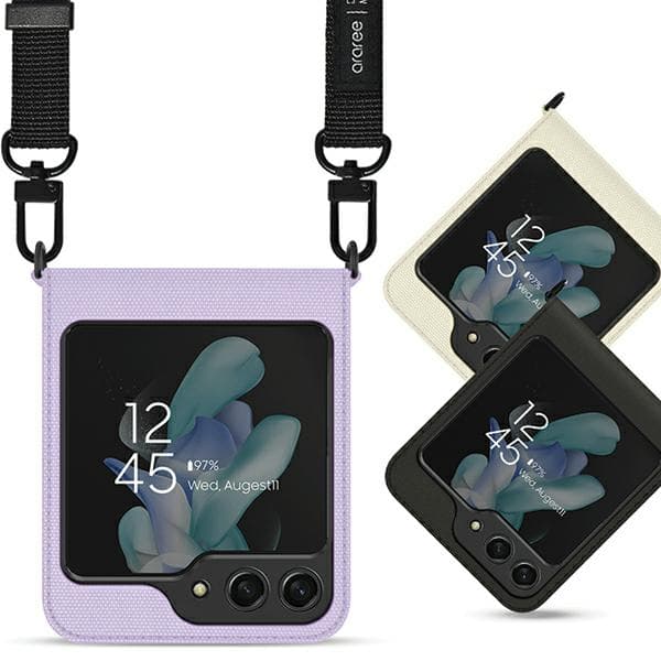 Araree Canvas Diary-etui til Galaxy Z Flip5, sort