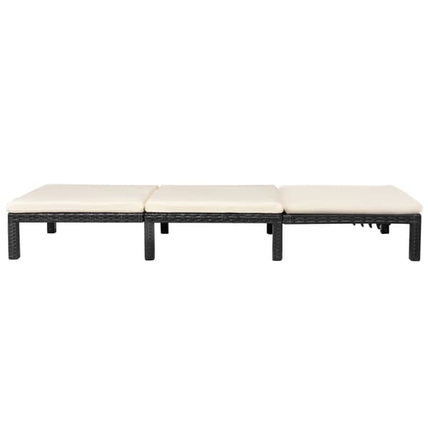 vidaXL havesolseng med hynde, polyrattan, sort