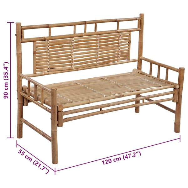 vidaXL Puutarhapenkki tyynyllä 120 cm bambu