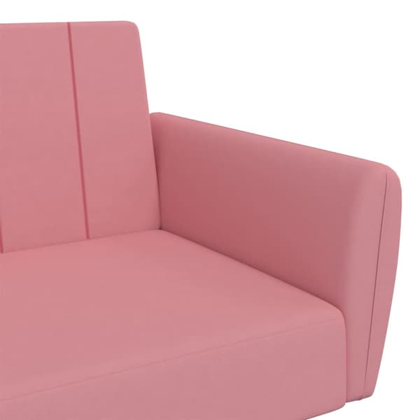vidaXL 2-sitssoffa, rosa, klädd i sammet