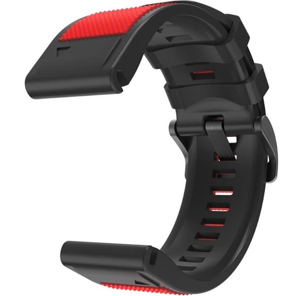 Quickfit Silikonerem 26mm til Garmin, Rød / Sort