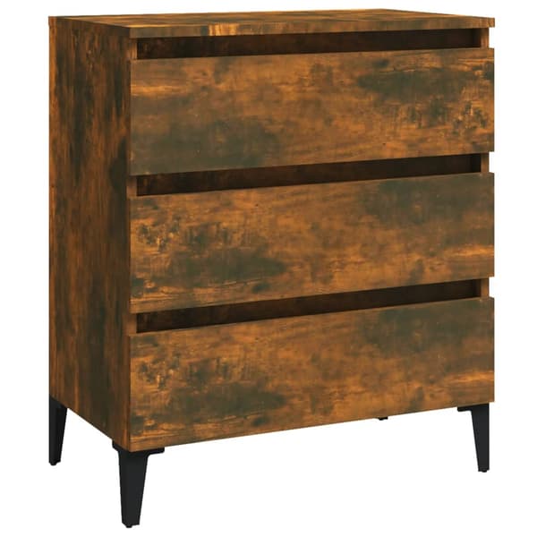 vidaXL kommode, røget eg, 60x35x69 cm, træbaseret materiale