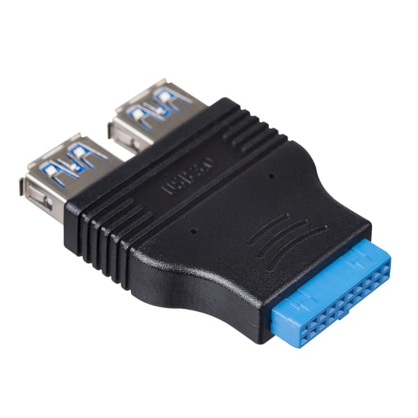 Akyga AK-CA-58 USB 3.0 19-bens til 2x USB 3.0 Adapter til computerbundkort