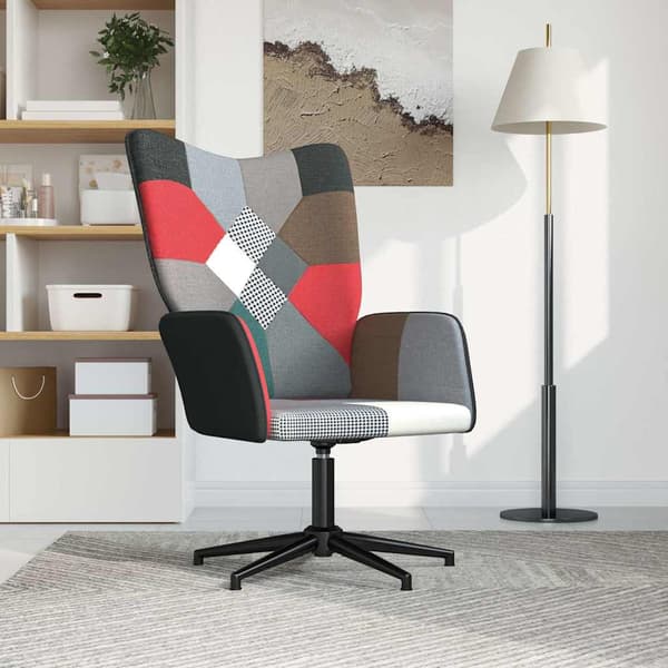 vidaXL patchwork lænestol, betrukket med stof