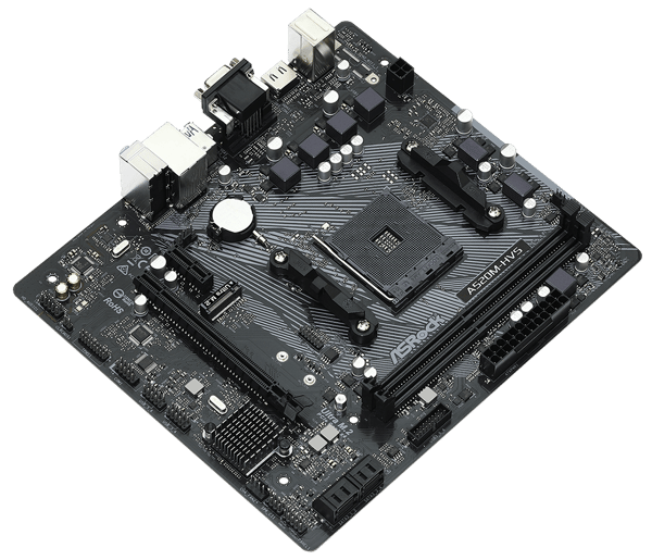 ASRock A520M-HVS moderkort (sAM4, AMD A520, PCI-Ex16)