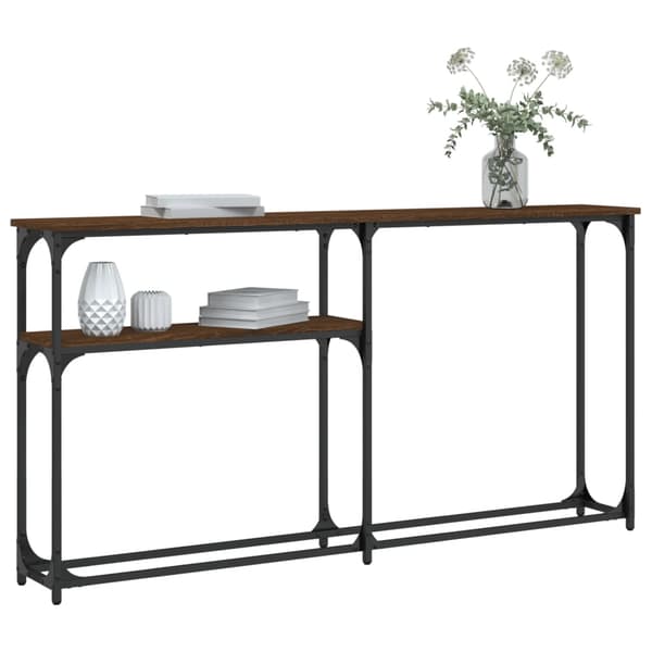 vidaXL konsolbord brunt egetræ 145x22,5x75 cm