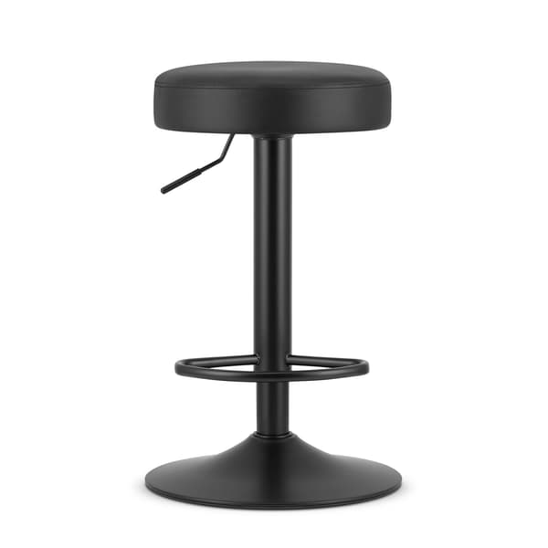 ROJST skammel - sort øko-læder / sort stel x 2