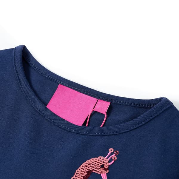 Barn långärmad T-shirt, marinblå, 116