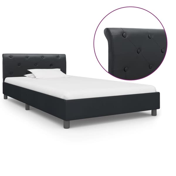 vidaXL sengestel sort kunstlæder 100 x 200 cm