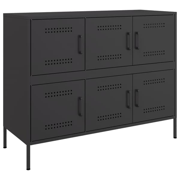 vidaXL skab, sort, 100,5x39x79 cm, stål