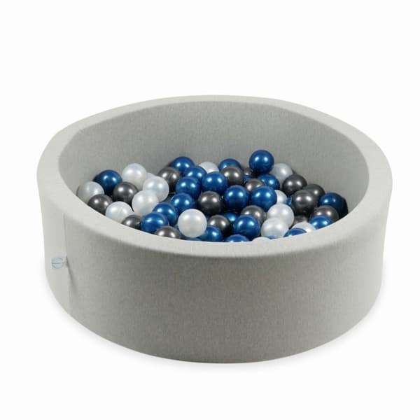 Leksaksbollar ø7cm 50st pärla, metallicblå, metallicgrafit