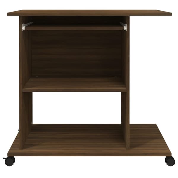 vidaXL computerbord, brunt egetræ, 80x50x75 cm