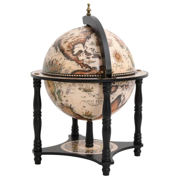 vidaXL Globe Bar med vinreol, sort, massiv eukalyptus