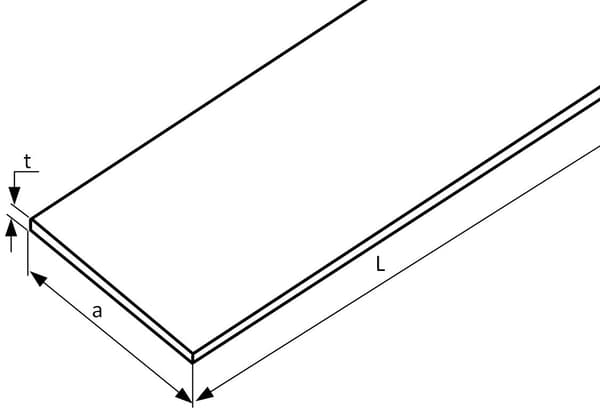 Stålplatt stång 60x8 g/w 1000 mm