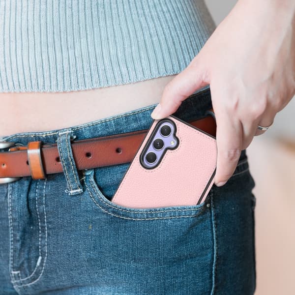 Lychee læderetui til Samsung Galaxy A05s, pink