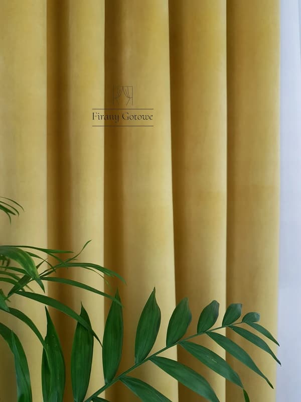 Sammetsgardin - senap
